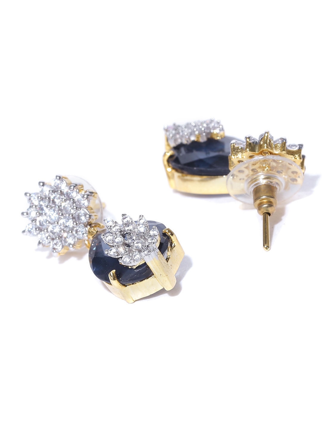 YouBella Gold-Toned  Navy Stone-Studded Jewellery Set